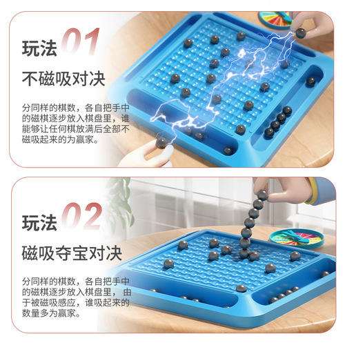 Magnetic battle chess educational toy thunder magnetic induction parent-child interactive children's desktop game magnetic effect chess