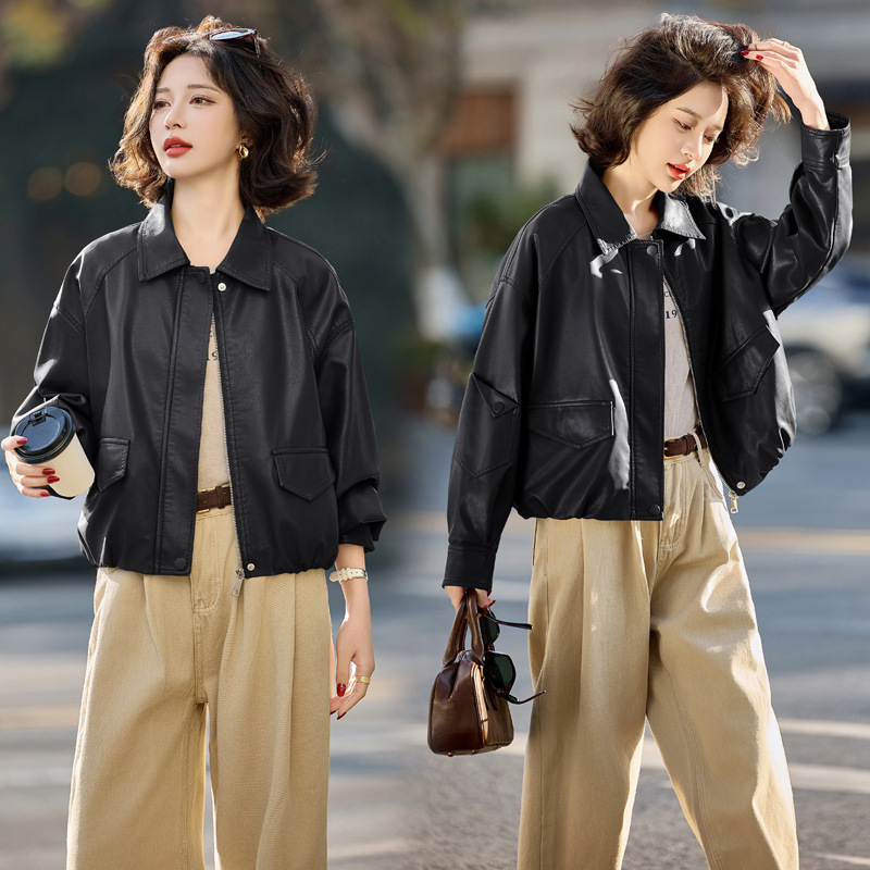 海宁真皮皮衣女2025新款时髦复古百搭小个子皮外套女士百搭机车服|undefined