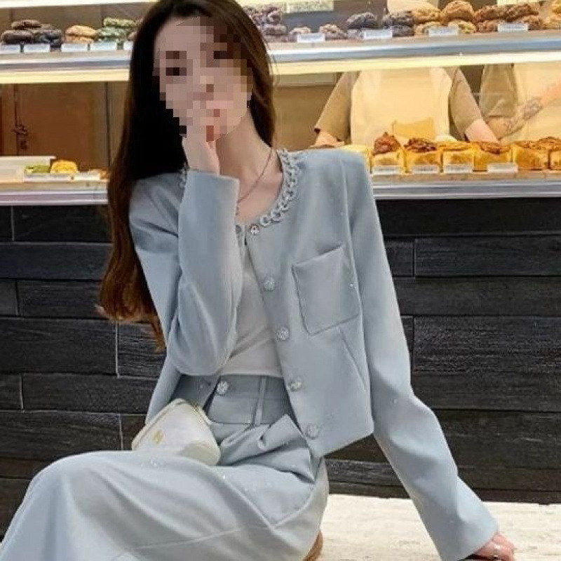 早秋穿搭一整套女装职业小香风减龄气质休闲炸街阔腿裤两件套显瘦|undefined