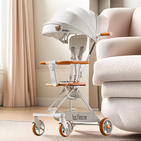 Children's Baby Walking Artifact Baby Trolley Lightweight Folding Baby Sit-Lying One-Button Reclap Two-Way Baby Walking Artifact