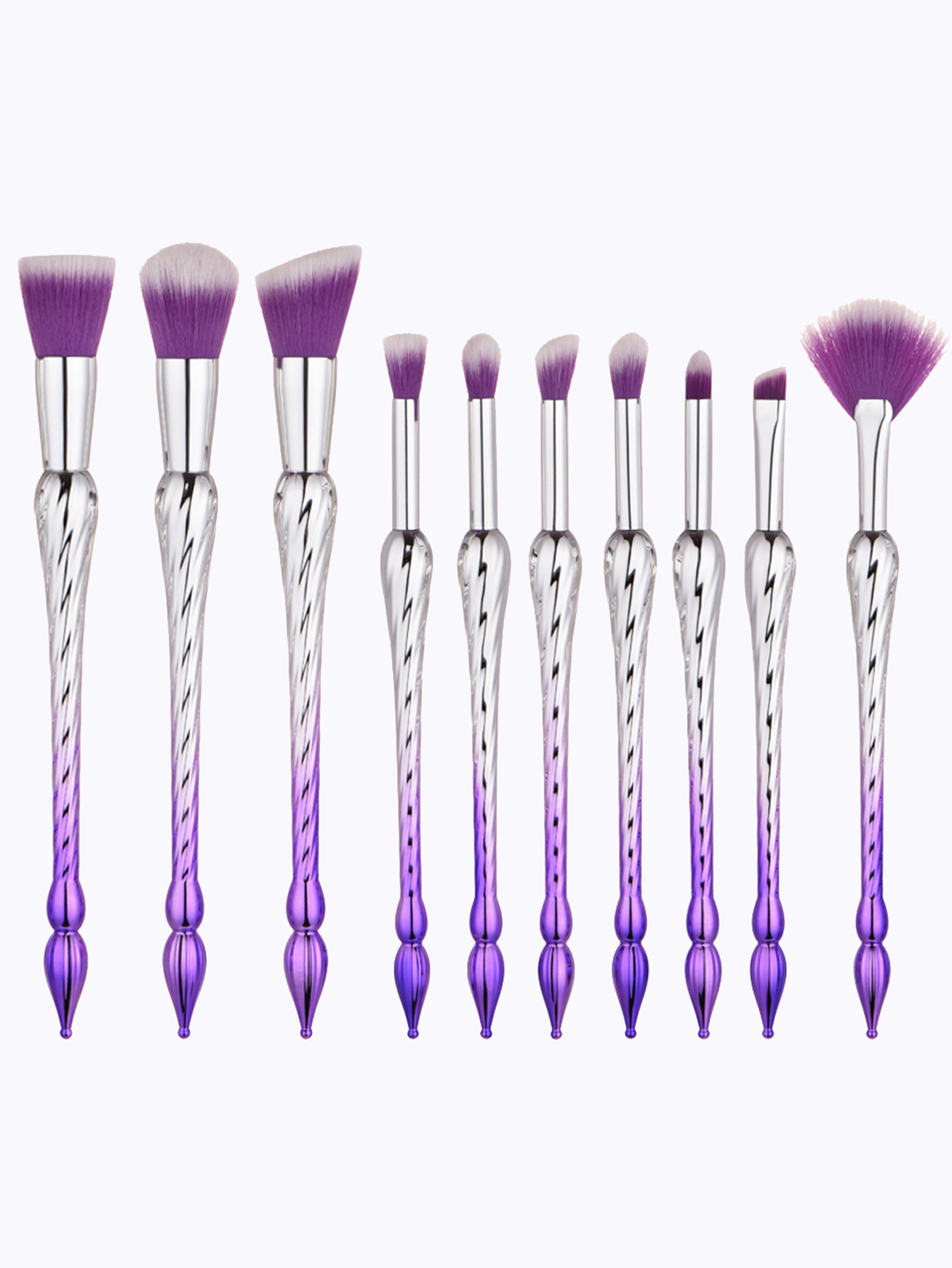 10 neues mehrfarbiges Make-up-Pinselset_voghion.com