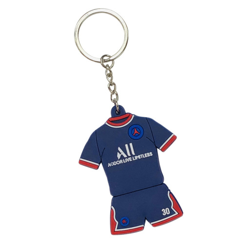 Football Club World Cup National Team Emblem PVC Mini Ball Keychain: Salah, Paris, Messi, Ronaldo