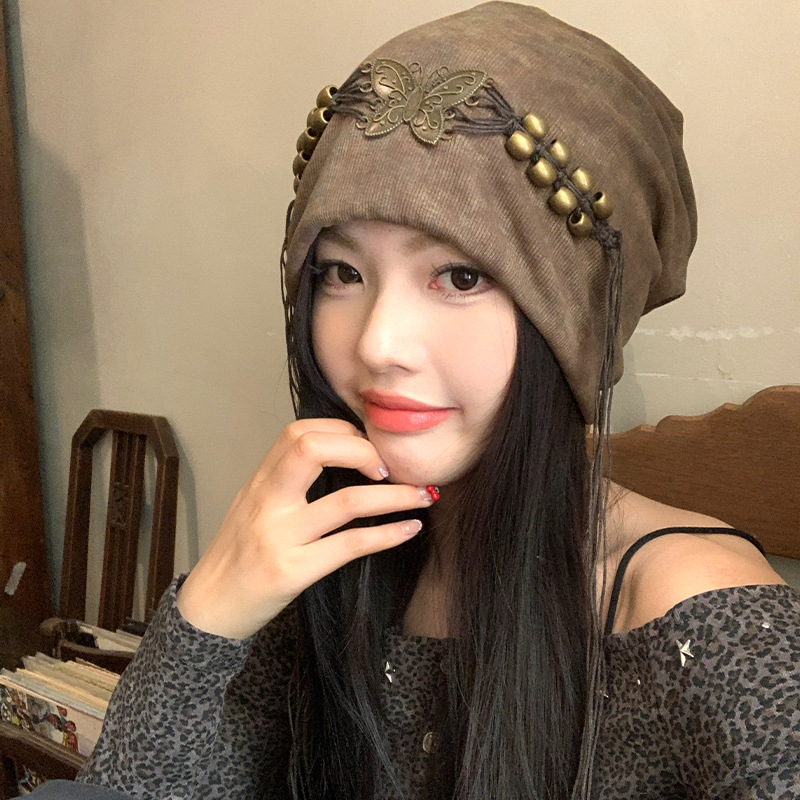 Sombrero frío de primavera y otoño de mujeres retro nicho versátil gorra de cabeza grande alrededor de la cabeza para mostrar la cara pequeña tendencia de sombrero