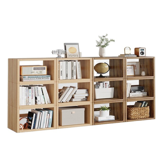 Estantería de madera maciza, gabinete de estilo antiguo, gabinete de almacenamiento de almacenamiento trasero, gabinete de rejilla de esquina, mesita de noche, librería de media pared