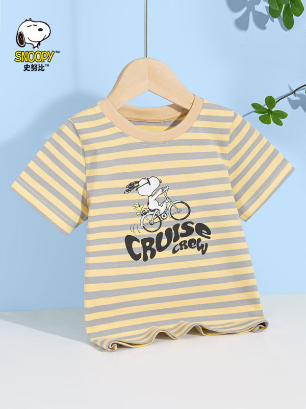 スヌーピー童装夏の新型男児百合半袖tシャツの中の大童の薄い丸襟のtシャツの半袖上着|undefined