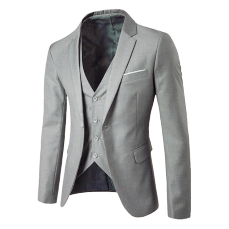 Traje casual de negocios de los hombres traje de color sólido no planchar traje pequeño estilo británico caballero chaqueta de oeste de los hombres ropa casual profesional