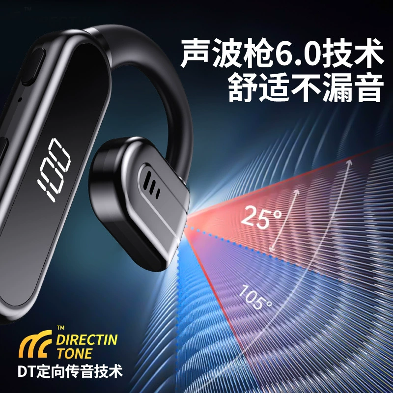 Air-conduction Bluetooth Headset V200 — single-ear rotating, Bluetooth 5.3, 30 h playtime, 3000 mAh case