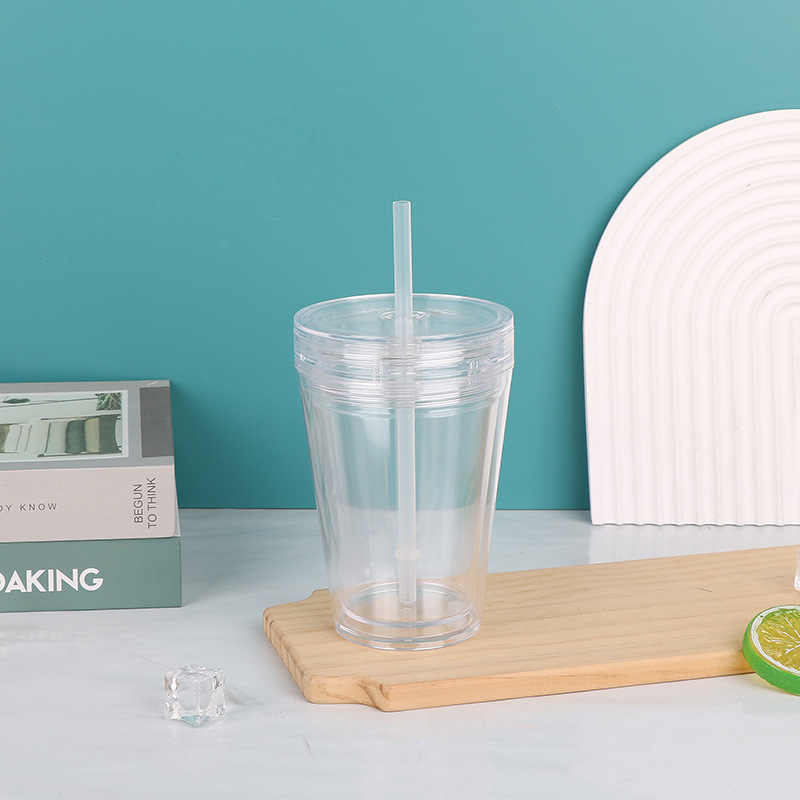 Taza de agua de bricolaje creativa, taza de paja de aislamiento térmico de doble capa, tapa de doble capa, se puede agregar brillo, taza para beber personalizada, fábrica al por mayor