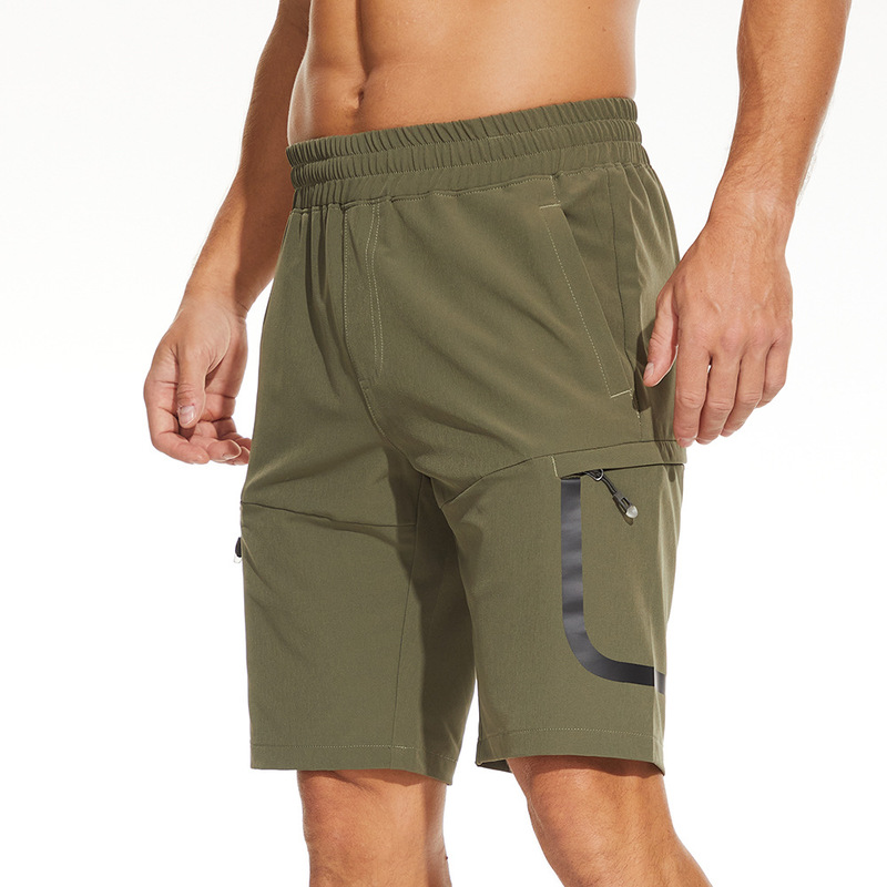 Outdoor Men's Sports Shorts, Summer Sweat-Absorbent Quick-Drying Pants, Lace-Up Breathable Five-Point Pants, Quick-Drying, Versatile Running Pants
