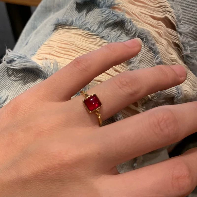 Stacking Ring (Palace) — Vintage Adjustable Index Ring, Moonstone & Ruby Styles, One Size