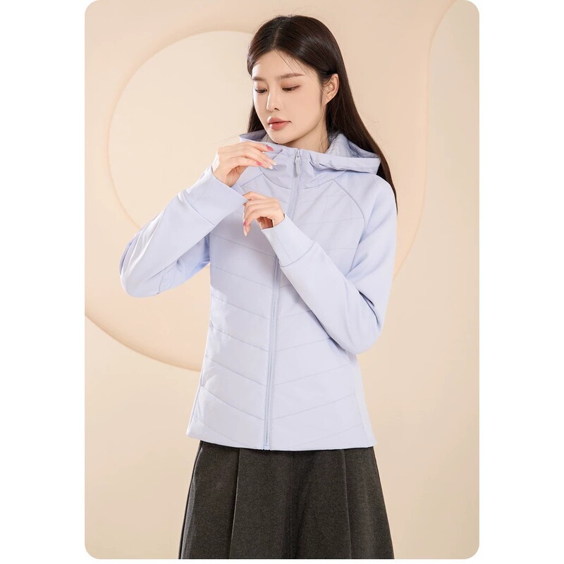 2026 new autumn and winter hooded women's warm, fashionable, lightweight, and windproof Korean-style sports top