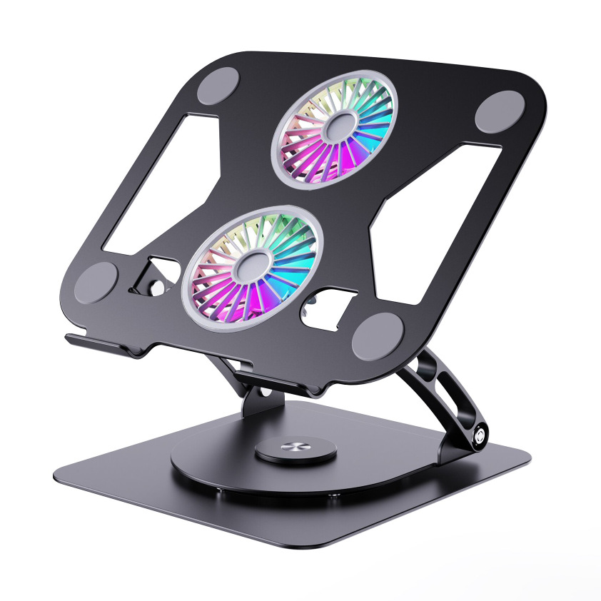Nuevo elevador de metal plegable de doble capa base de rejilla de enfriamiento escritorio Laptop soporte para computadora tableta soporte para computadora portátil