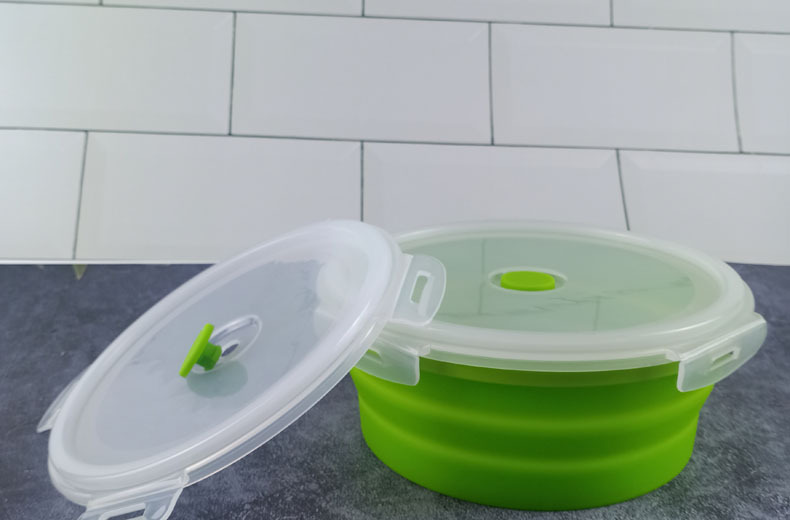 绿色硅胶折叠碗单