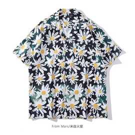 工厂直供日系夏季新款花衬衫夏威夷泰式港风ins休闲宽松短袖衬衣