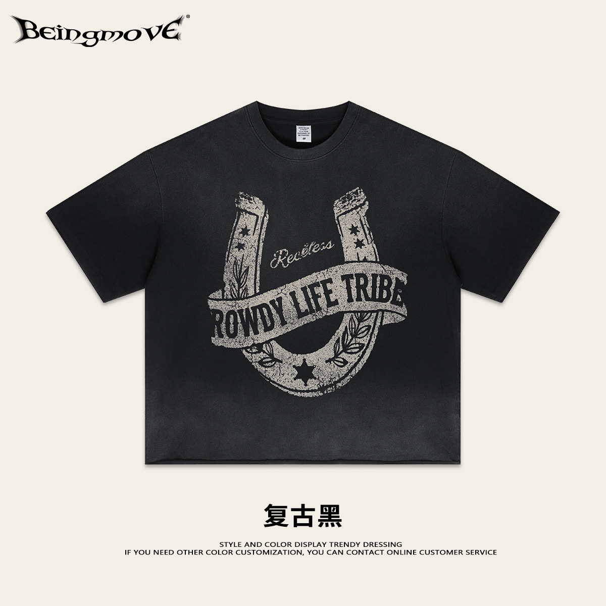 Calle secada| Nuevo estilo americano occidental calles boxy retro de manga corta hacer vieja lavado spray camiseta de impresión de caballo para hombre