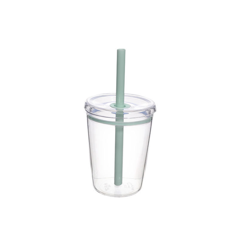新款12oz单层tritan吸管杯 高颜值咖啡杯可爱马卡龙多色糖果水杯|undefined