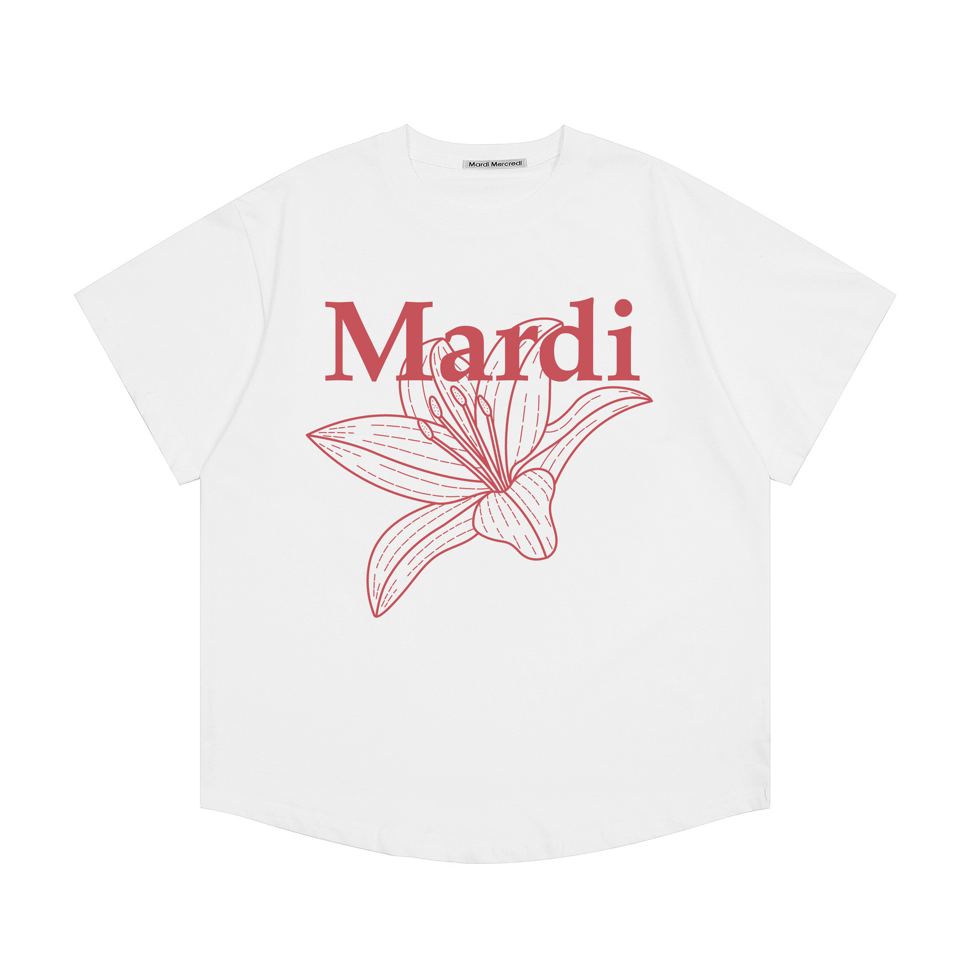 現物韓国潮牌Mardi半袖女性25夏新作デイジープリント丸襟純綿上着tシャツ代発