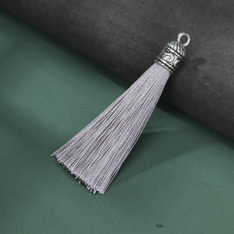 Tamaño pequeño tapa de aleación anillo borla DIY hecho a mano borla accesorios nudo chino Ropa Accesorios estilo antiguo colgante borla image 29