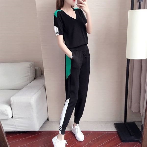 Women's Casual Sports Suit Set Short Sleeved Cropped Pants Fashionable And Stylish Two Piece Set Summer Style 2026 Popular New_ecoleips.com