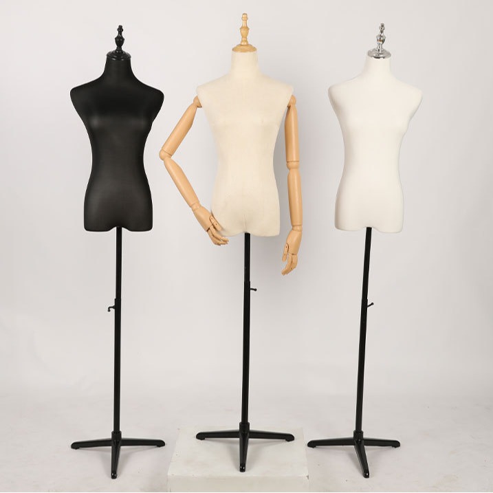 Modelo de busto femenino accesorios tienda de ropa hierro negro de 3 pies boda ventana maniquí maniquí estante de exhibición estante de modelo