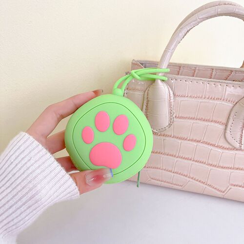 Cross-border convenient wrist strap storage bag cute key earphone bag cartoon cat claw silicone zipper coin storage bag