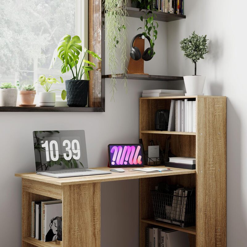 Factory Hot-Selling Computer Desk with Storage Function, 6 Open Compartments, Suitable for Bedroom, Study Room