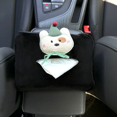 Plush Hat Design, Little Panda | Car tissue box/set