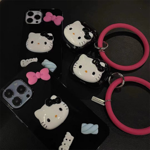 Airpods1/2 generation cartoon KT cat Bluetooth headset case protective cover Pro large bracelet hanging buckle 3 generation girl portable