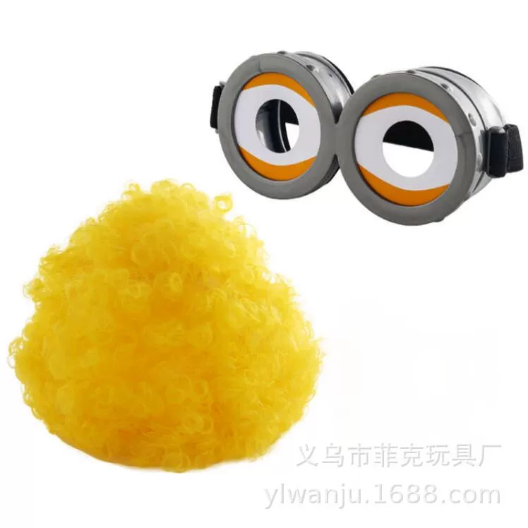 Хэллоуин спектакль маленький желтый человек парик очки набор аксессуаров из двух частей