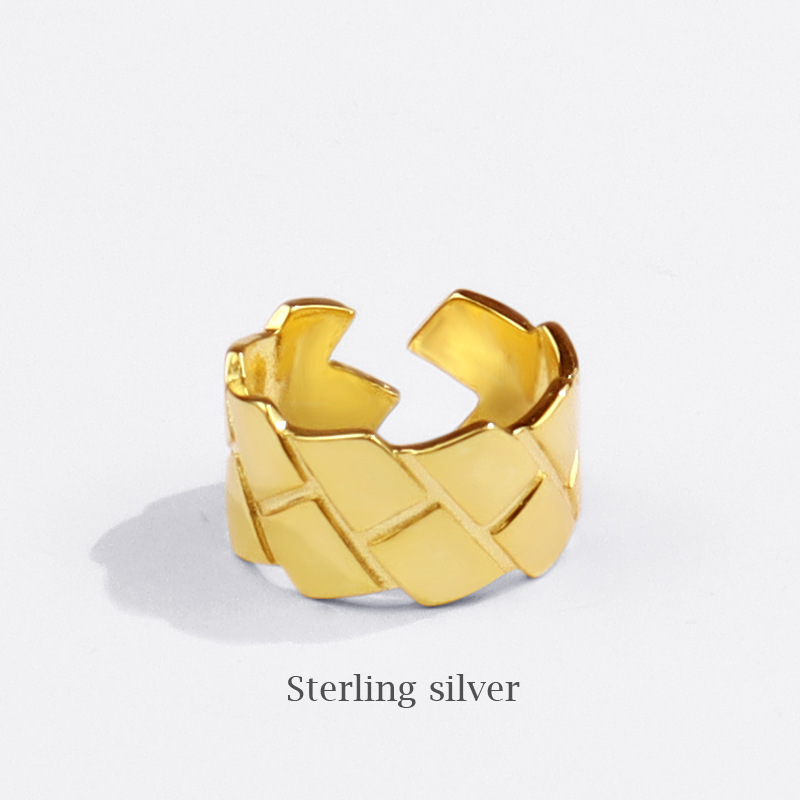 Korean version of the new creative diamond fashion square wide open copper ring wholesalepicture12