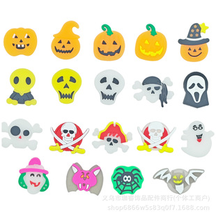 New Halloween Series Cartoon Cute Clogs Shoes Flower Shoe Buckles DIY Soft Rubber Personalized Shoe Accessories