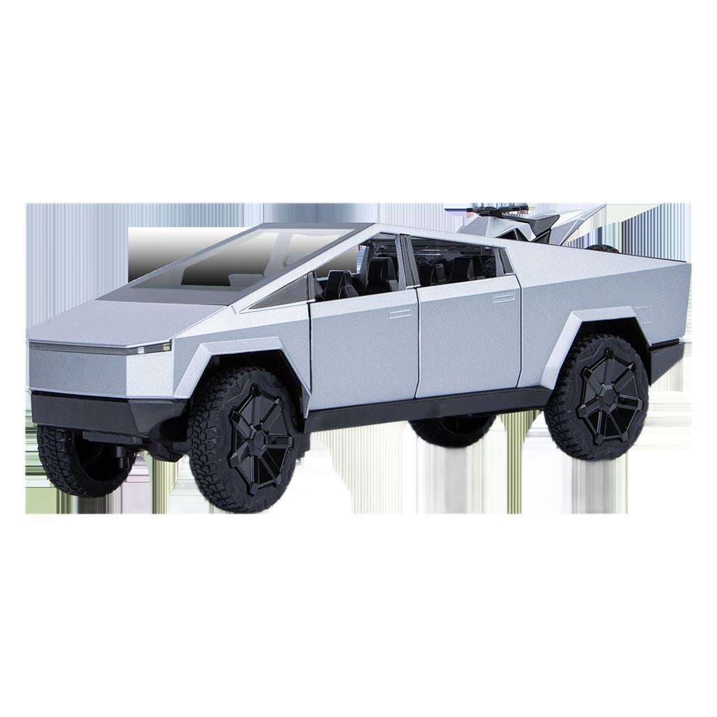 (2개) 새로운 HOWDY 1:24 TESLA 픽업 ATV 합금 모델 도어 오프닝 사운드 및 라이트 백 포스 충격 방지 스티어링 오토바이