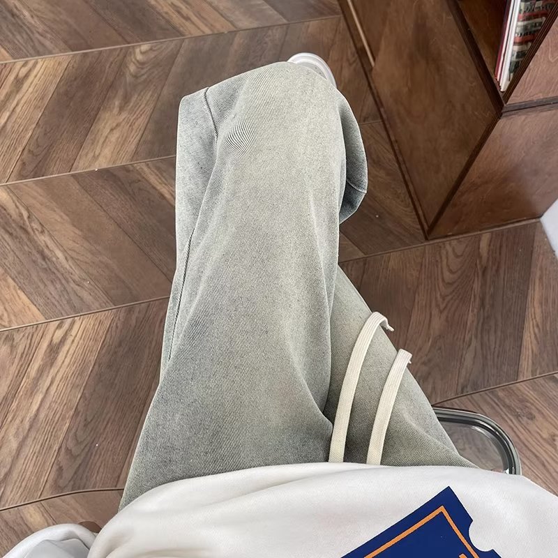 2024 primavera y otoño nuevo estilo jeans para hombres pantalones casuales rectos sueltos para hombres pantalones de trapeador de marca de moda para hombres