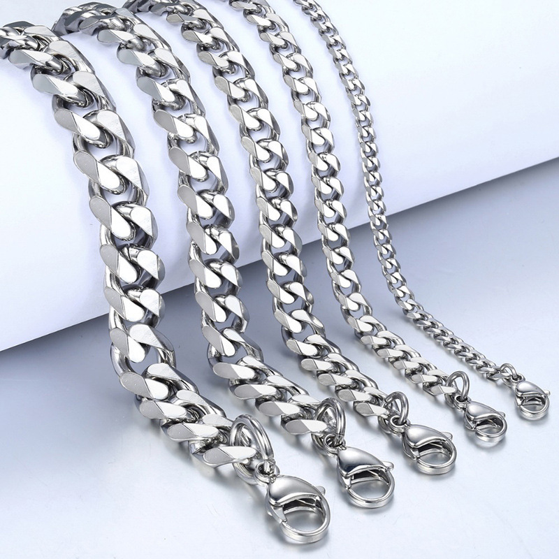 European and American men's titanium steel bracelet cross-border six-sided grinding Cuban bracelet simple personality bracelet trendy earth cool jewelry European and American men's titanium steel bracelet cross-border six-sided grinding Cuban bracelet simple personality bracelet trendy earth cool jewelry