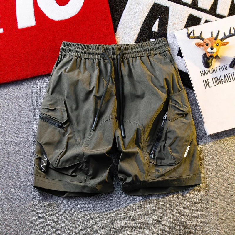 2025 Summer New Mountain Style Loose Cargo Shorts Men's Trendy Straight-Leg Knee-Length Shorts Men's Plus-Size Functional Mid-Length Shorts