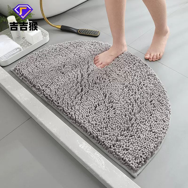 跨境浴室防滑地垫门口垫子吸水地毯卫生间门垫雪尼尔加密半圆脚垫