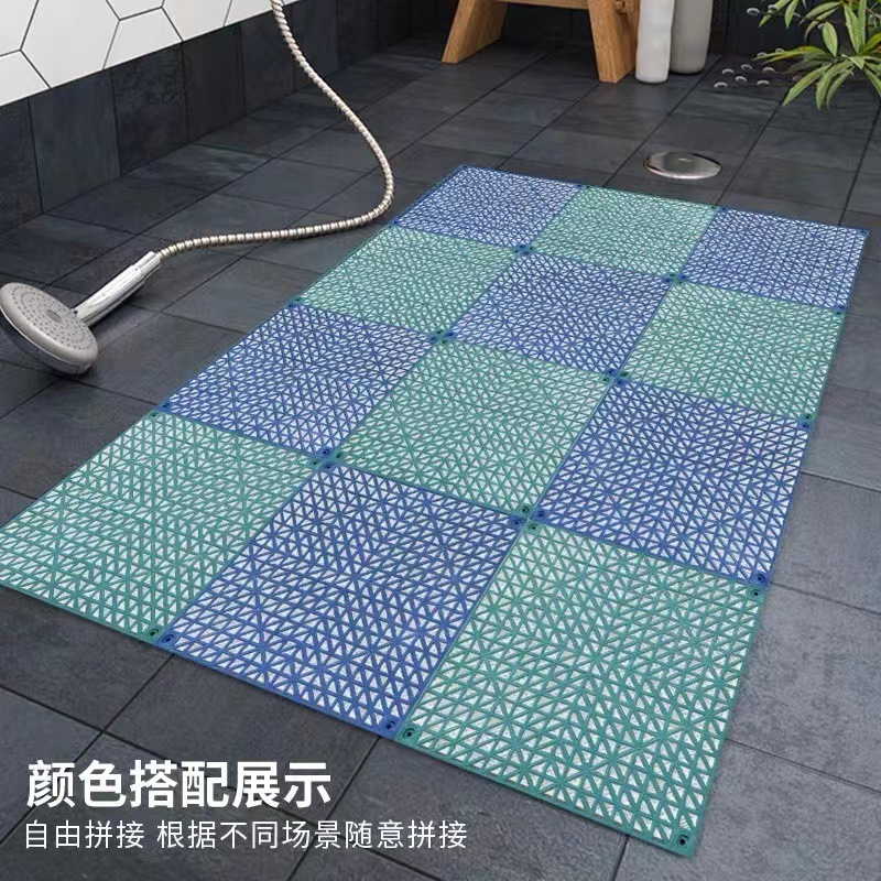 国境を越えて台所のトイレの浴室の滑り止めマットを厚くすると、床マットをつなぎ合わせて透かし滑り止めの防水マットを作ることができます|undefined