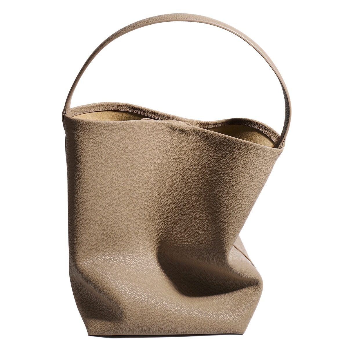 Bolso de cubo de piel de vaca para mujer, gran capacidad, estilo perezoso, hombro, axila, bolso grande 2024 nuevo bolso de ocio