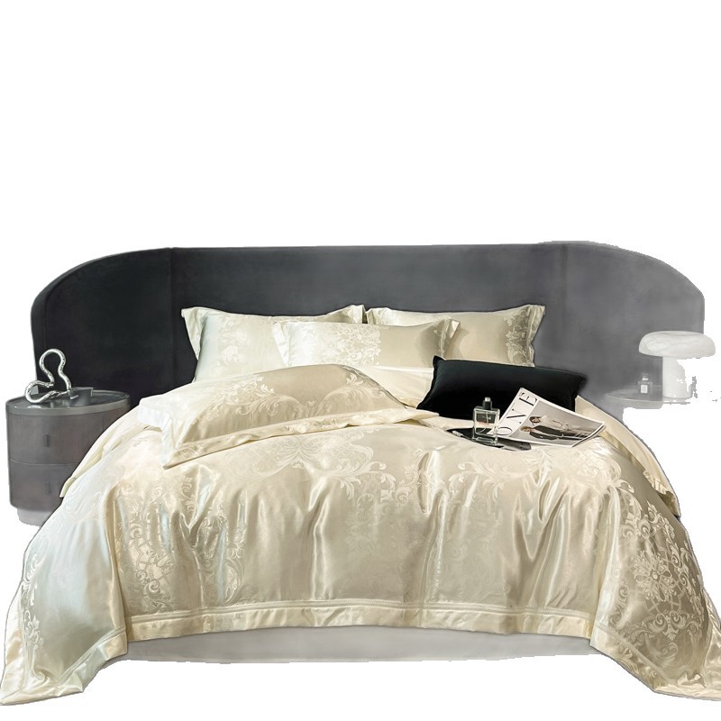Luxury Jacquard Cotton Bedding Set For Spring Summer 4 Pieces_voghion.com
