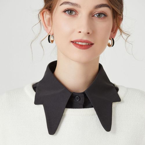 Women's Fashionable Pointed Collar Child Fall/Winter Matchable Striped Shirt Collar for Women Long-Sleeve Shirt Collar for Spring/Summer