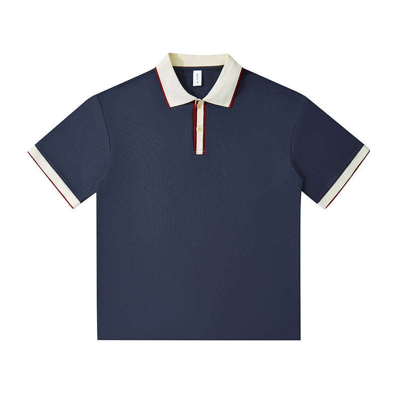 Semia cremallera marca de moda transfronteriza pesada escuela estilo europeo de manga corta camiseta de polo para hombres personalizada camiseta polo