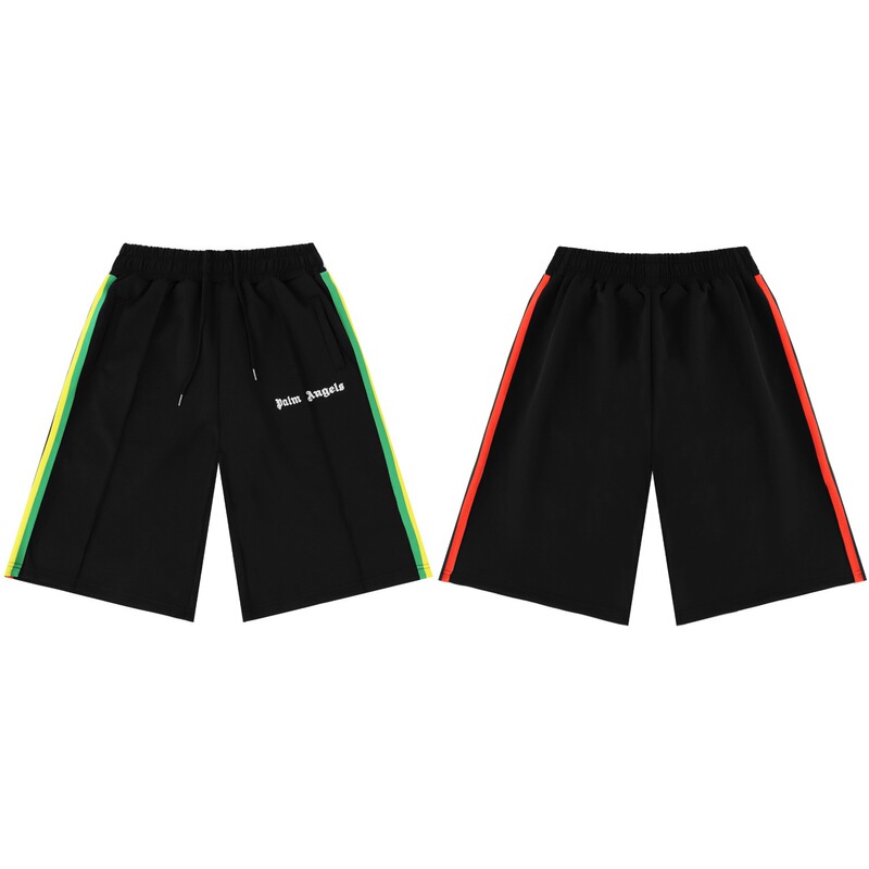 Palm Angels Retro Rainbow Webbing Striped Casual Shorts European and American Cross-Border Couple's Matching Style