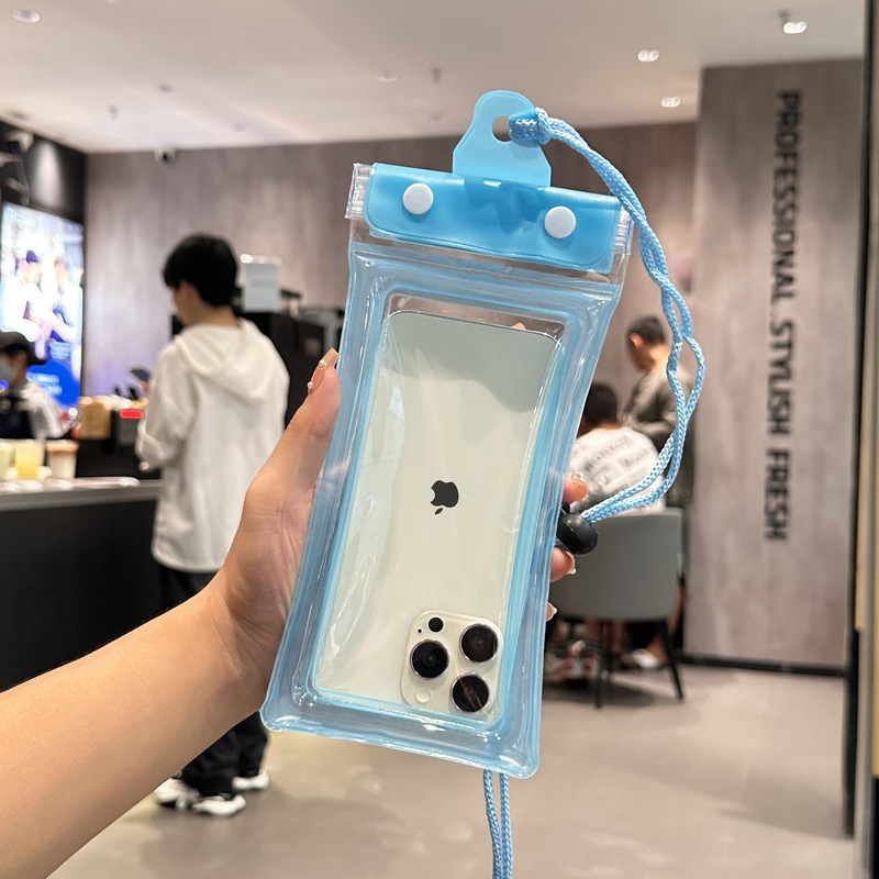 国境を越えた3本の密封された携帯電話防水袋は、タッチスクリーンの水泳エアバッグを漂流して首をかける防水携帯電話カバーを透明にすることができる|undefined