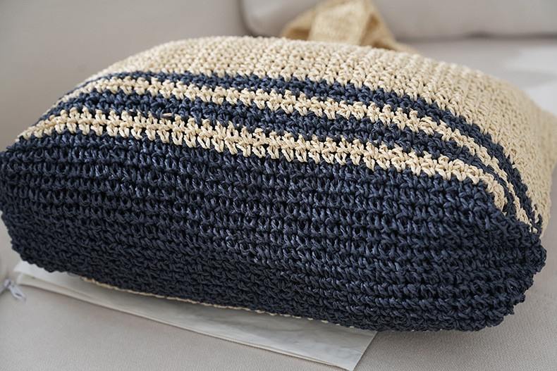 Grote geweven strandtas voor dames elegante schoudertas shopper_voghion.com
