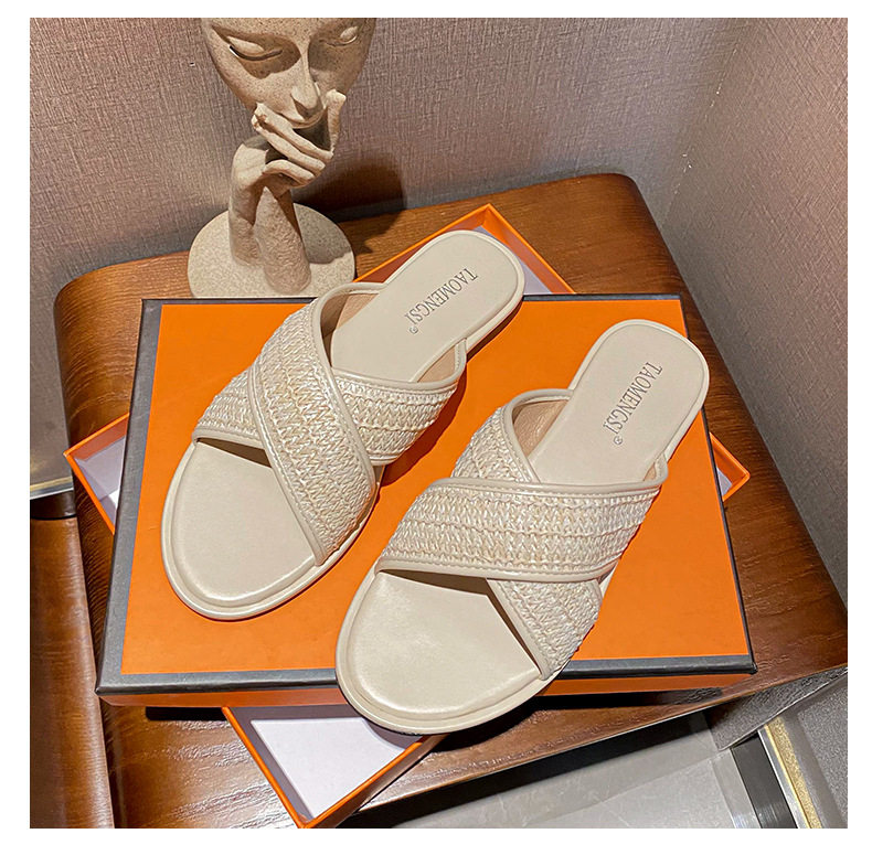 Dép sandal nữ quai chéo mũi tròn hở ngón đế dày phối màu, đế cao 3 cm — Màu Mơ (Dép lê), Màu Mơ (dép), Màu nâu (dép), Màu đen (dép) chi tiết 33