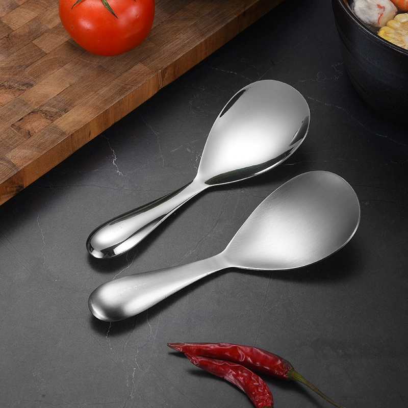 304 ложка для риса из нержавеющей стали утолщенная Бытовая ложка для риса Ресторан большая ложка для посуды антипригарная ложка для риса рисовая ложка