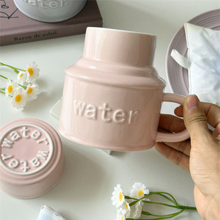 Ceramic Double Cup Pot with Lid, Creative Cup for Birthday Gifts, Creative Water Cup, Souvenir Cup