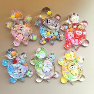 Quicksand Turtle Labubu Flash Big Turtle Creative Cute Kidsren's Cartoon New Oil-Filled Transparent Luminous Turtle