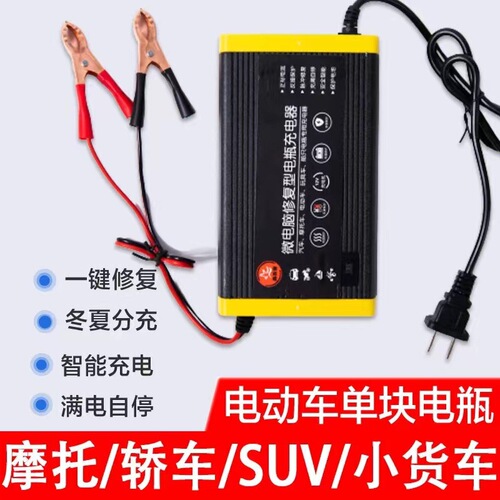 Universal 12V Motorcycle Battery Charger, Car Battery Charger 12V/24V Smart High Power