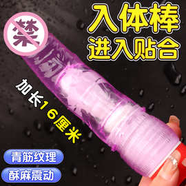 震动肛塞阳具TPE水晶单震青筋纹理歪头震动棒阴蒂刺激性用品批发